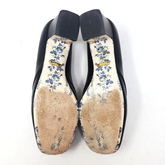 Gucci GG Marmont Victoire Pumps Interlock Leather Black 525333 Size 36.5 US 6.5 - Picture 8 of 13